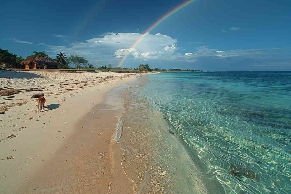 Turquoise water and green islands off the Antigua coast