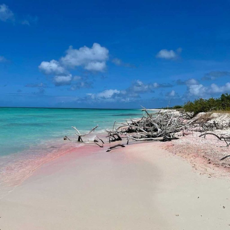 Blue sky and Pink Sand